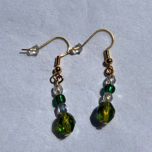 Green and Clear Earrings