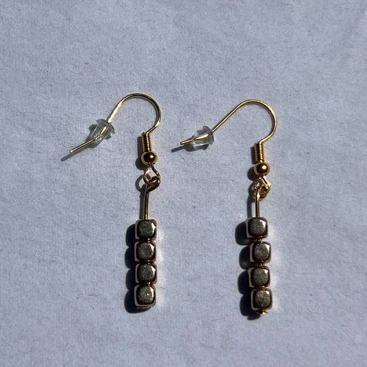 gold beeded earrings